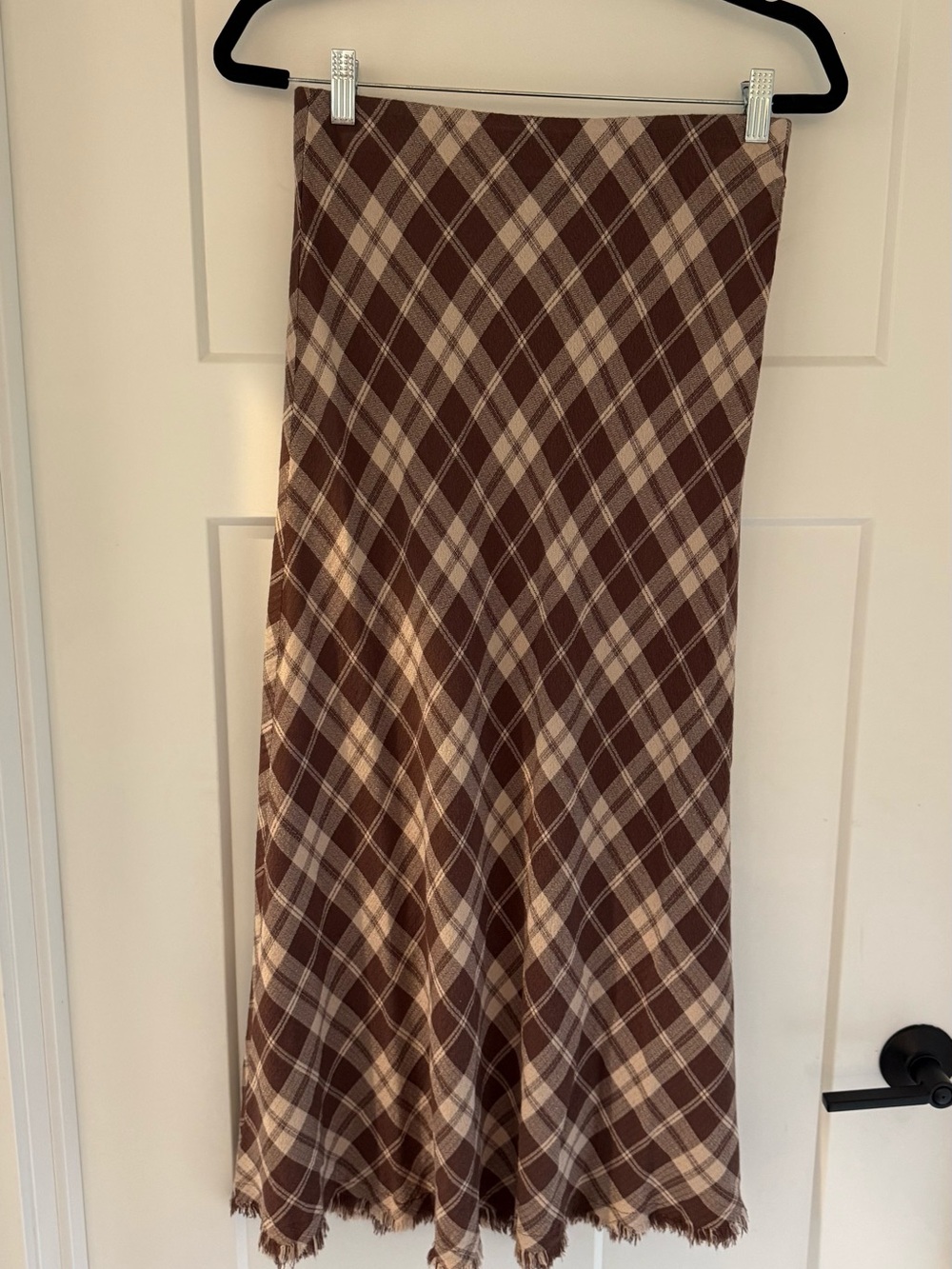 Universal Thread Brown and Cream Plaid Maxi Skirt